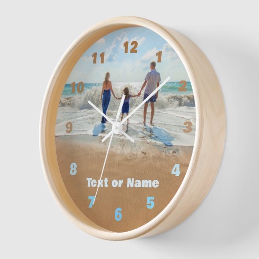 Uw fotoklok met aangepaste tekst (Hoek)