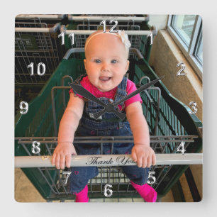 Uw fotoklok met uw Afbeelding of verwijder Vierkante Klok