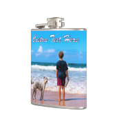 Uw fotokolf gepersonaliseerd met aangepaste tekst heupfles (Links)