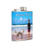 Uw fotokolf gepersonaliseerd met aangepaste tekst heupfles (Rechts)