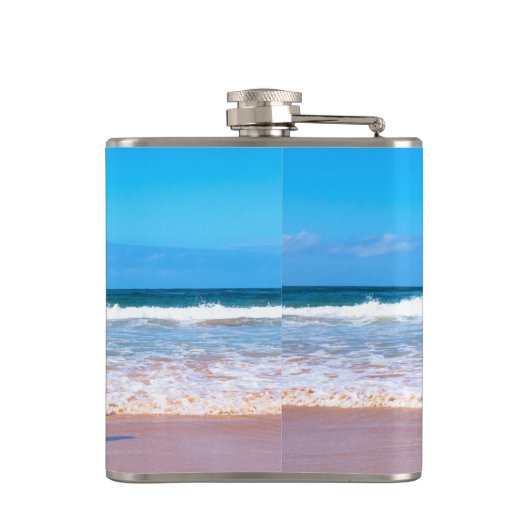 Uw fotokolf gepersonaliseerd met aangepaste tekst heupfles (Achterkant)