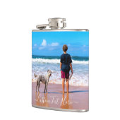 Uw Fotokolf voor huisdieren met aangepaste tekst Heupfles (Links)