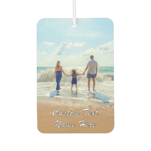 Uw fotoluchtverfrisser met aangepaste tekstnaam luchtverfrisser (Voorkant)