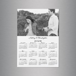 Uw fotonamen gepersonaliseerde 2026 kalender magne