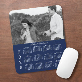 Uw fotonamen Navy Blue 2026 Kalender Muismat