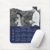 Uw fotonamen Navy Blue 2026 Kalender Muismat (Met muis)