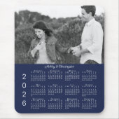 Uw fotonamen Navy Blue 2026 Kalender Muismat (Voorkant)