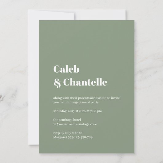 Uw Fotopagina Groene Uitnodiging van de Partij van (Achterkant)