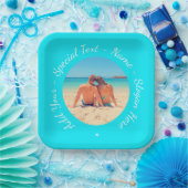 Uw fotopapier Borden met aangepaste tekst en kleur Papieren Bordje (Feest)