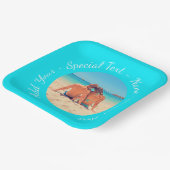 Uw fotopapier Borden met aangepaste tekst en kleur Papieren Bordje (Gebogen)