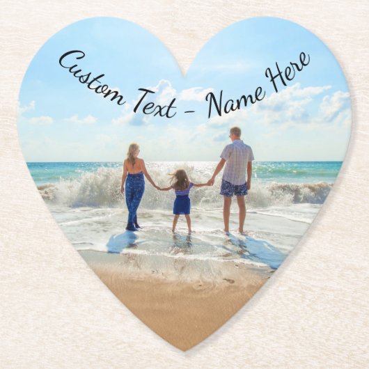 Uw fotopapier Onderzetter met aangepaste tekst (Voorkant)