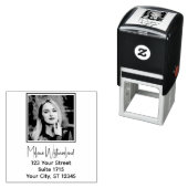 Uw fotoportret #1 Rect Naam Retouradres Zelfinktende Stempel (In situ)