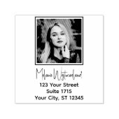 Uw fotoportret #1 Rect Naam Retouradres Zelfinktende Stempel (Design)