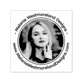 Uw fotoportret #1NF Ronde Naam Website Zelfinktende Stempel (Design)