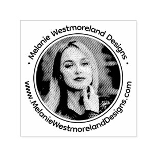 Uw fotoportret #1NF Ronde Naam Website Zelfinktende Stempel