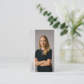 Uw fotoportret, witte, ondoorzichtige grens modern visitekaartje (Staand voorkant)