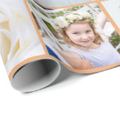 Uw foto's Aangepast Collage Modern Boho Sinaasappe Cadeaupapier (Rol Hoek)