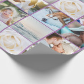Uw Foto's Aangepaste Collage Moderne Lavendel Cadeaupapier (Hoek)