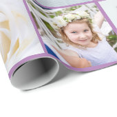 Uw Foto's Aangepaste Collage Moderne Lavendel Cadeaupapier (Rol Hoek)