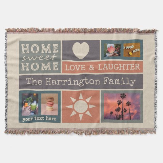 UW FOTO'S aangepaste collage sjabloon deken werpen (Voorkant)