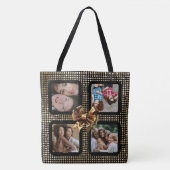UW FOTO'S aangepaste collage sjabloon gouden boog Tote Bag (Voorkant)