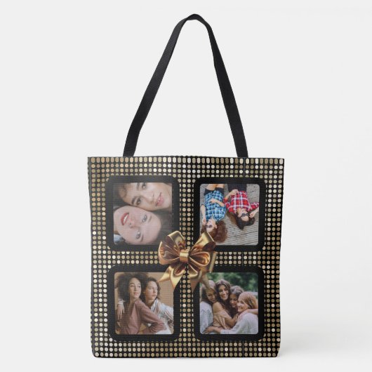 UW FOTO'S aangepaste collage sjabloon gouden boog Tote Bag (Voorkant)