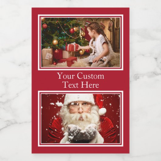 UW FOTO'S aangepaste kerstlabels Voedselcontainer Etiket (Enkel label)