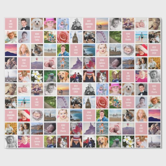 Uw foto's | Aangepaste oma 51-Afbeelding Collage G Cadeaupapier (Vlak)