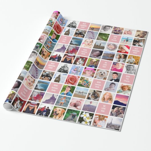 Uw foto's | Aangepaste oma 51-Afbeelding Collage G Cadeaupapier (Uitgerold)