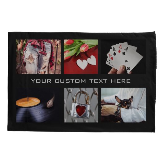 UW FOTO'S aangepaste sjabloon van collage hoesjes Kussensloop (Achterkant)