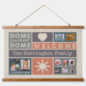 UW FOTO'S aangepaste sjabloon voor collage Hangend Wandkleed (Voorkant)