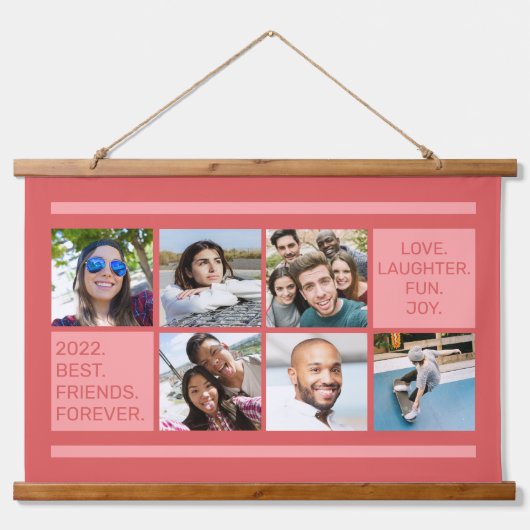 UW FOTOS aangepaste tekst Hangend Wandkleed (Voorkant)