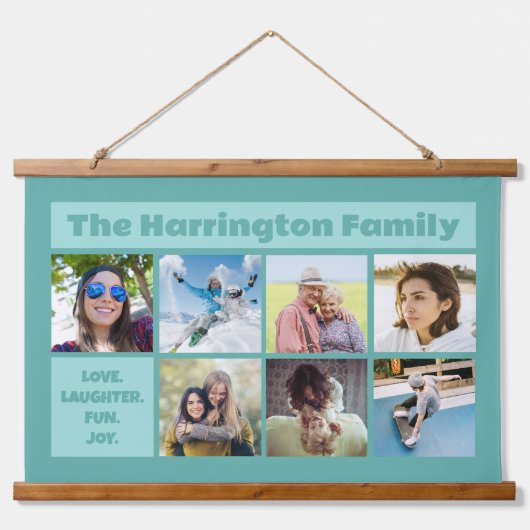 UW FOTOS aangepaste tekst Hangend Wandkleed (Voorkant)