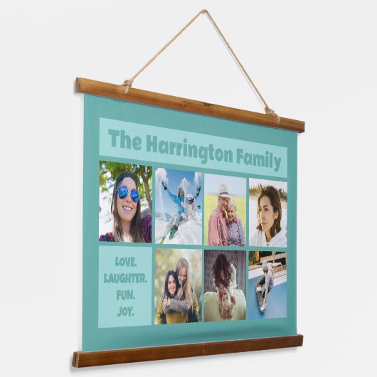 UW FOTOS aangepaste tekst Hangend Wandkleed (Gebogen)