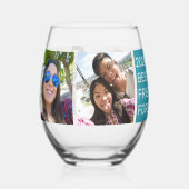 UW FOTO'S & aangepaste tekst Wijnglas Zonder Voet (Voorkant)