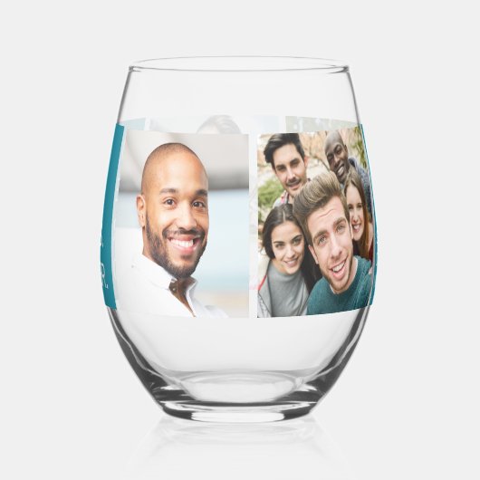 UW FOTO'S & aangepaste tekst Wijnglas Zonder Voet (Achterkant)