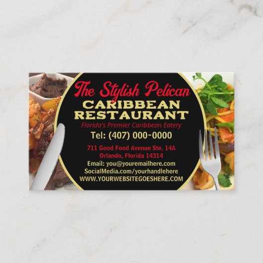 Uw foto's Caribbean Restaurant Catering Services Visitekaartje (Voorkant)
