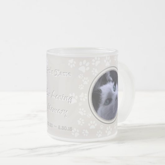 Uw foto's Cat Memorial Paw drukt zand Mok (Voorkant rechts)