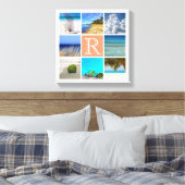 Uw foto's collage Sjabloon met monogram Canvas Afdruk (Insitu (Slaapkamer))