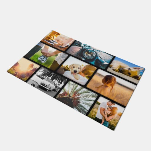 Uw foto's Doormat Collage Black Deurmat (Schuin)