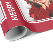 UW FOTO'S EN aangepaste TEKST-verpakkingspapier Cadeaupapier (Rol Hoek)