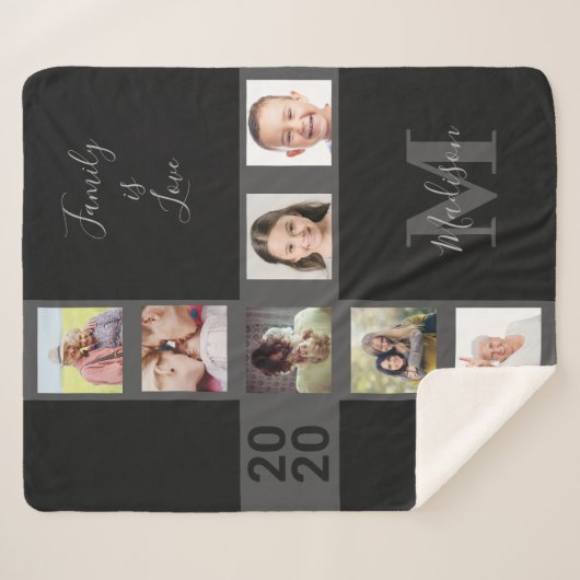 UW foto's en aangepaste tekstafdruk Sherpa Deken (Voorkant (horizontaal))