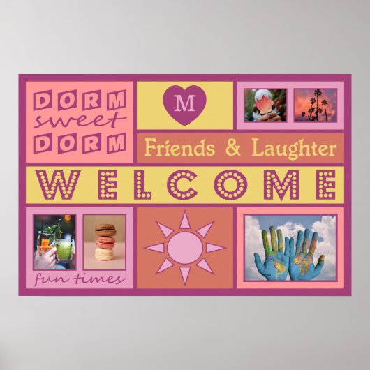 UW FOTO'S EN MONOGRAM aangepast poster voor moeder (Voorkant)