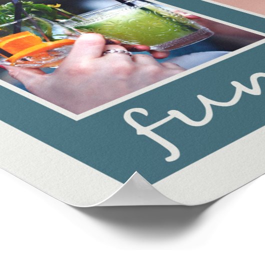 UW FOTO'S EN MONOGRAM aangepast poster voor moeder (Hoek)