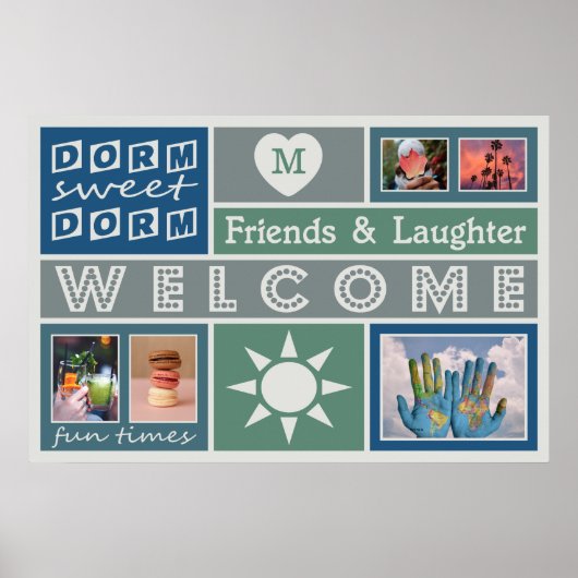 UW FOTO'S EN MONOGRAM aangepast poster voor moeder (Voorkant)