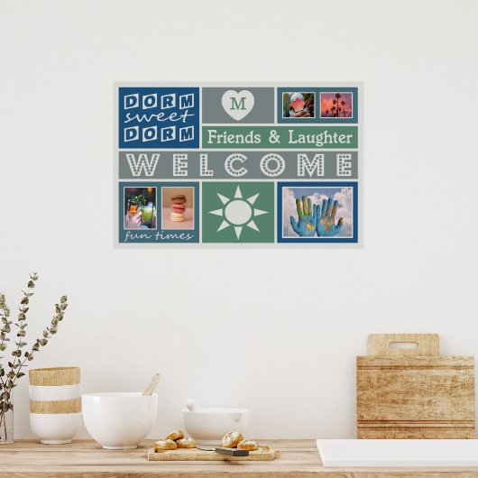 UW FOTO'S EN MONOGRAM aangepast poster voor moeder (Keuken)