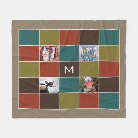 UW FOTO'S EN MONOGRAM, aangepaste deken van de luc (Voorkant (Horizontaal))