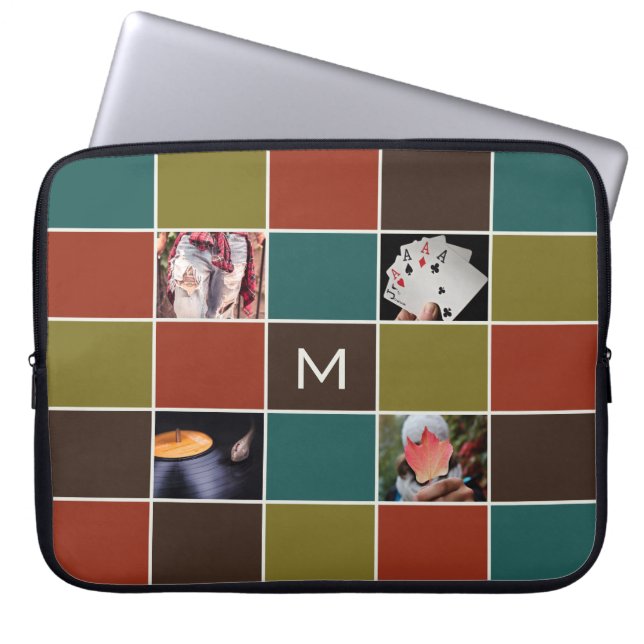 UW FOTO'S EN MONOGRAM aangepaste laptophoezen Laptop Sleeve (Voorkant)