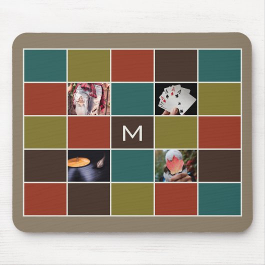 UW FOTO'S EN MONOGRAM aangepaste mousepad Muismat (Voorkant)