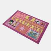 UW FOTO'S EN MONOGRAM, aangepaste slaapkamerdeur Deurmat (Schuin)